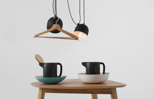 Nordic Design Černé kovové závěsné světlo Pop 2