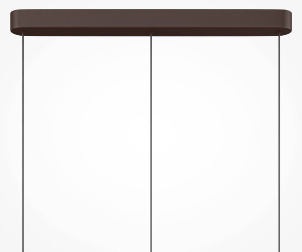 Maytoni LED závěsné světlo Nuvem, hnědé, opálové sklo, délka 66 cm, 3 žárovky, stmívatelný, Hnědá / rez, Obývací pokoj / jídelna, Sklo, Moderní