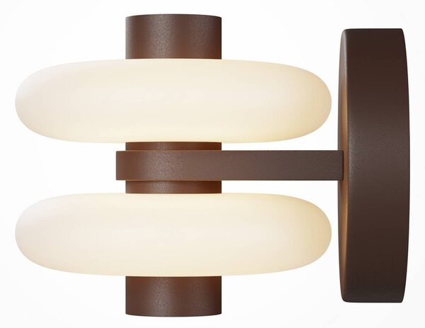 Maytoni LED nástěnné světlo Nuvem, hnědé, opálové sklo, výška 15 cm, stmívatelné, stmívatelný, Hnědá / rez, Obývací pokoj / jídelna, Sklo, Moderní