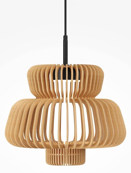 Maytoni LED závěsné světlo Namiki, Ø 35 cm, dřevo, 14 W, Světlé dřevo, Obývací pokoj / jídelna, Dřevo, Moderní