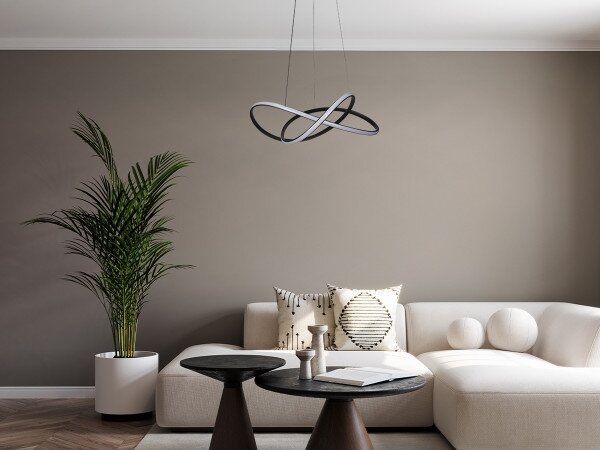 LED Stmívatelný lustr na lanku LED/85W/230V 3000-6500K + dálkové ovládání