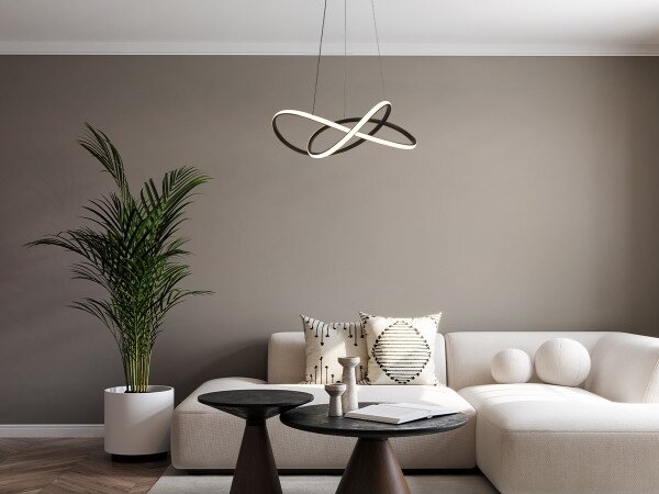 LED Stmívatelný lustr na lanku LED/85W/230V 3000-6500K + dálkové ovládání