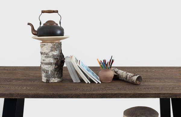 Nordic Design Masivní dubový jídelní stůl Hof 180x90 cm s černou podnoží