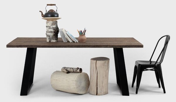 Nordic Design Masivní dubový jídelní stůl Hof 180x90 cm s černou podnoží
