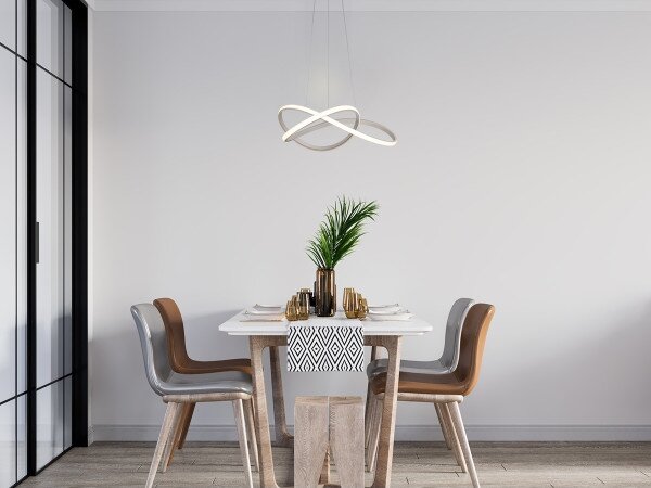 LED Stmívatelný lustr na lanku LED/85W/230V 3000-6500K + dálkové ovládání