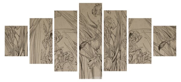 Obraz - Obrysy rostlin (210x100 cm)