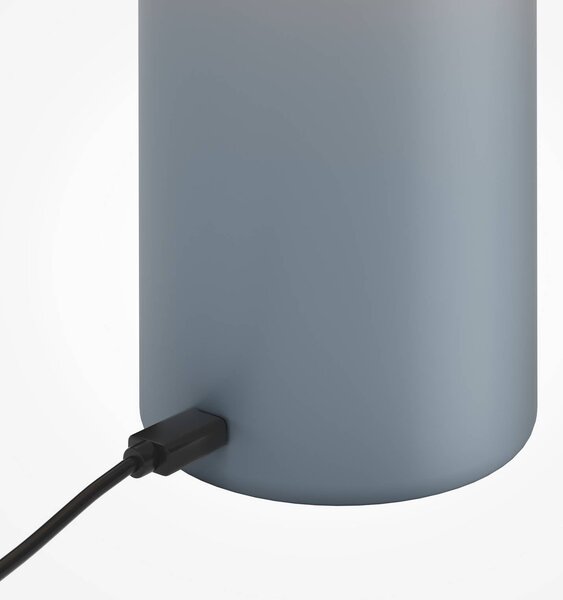 Maytoni LED stolní lampa na baterie Topo, světle modrá, výška 20 cm, kovový stmívač, stmívatelný, Modrá, Obývací pokoj / jídelna, kov, Moderní