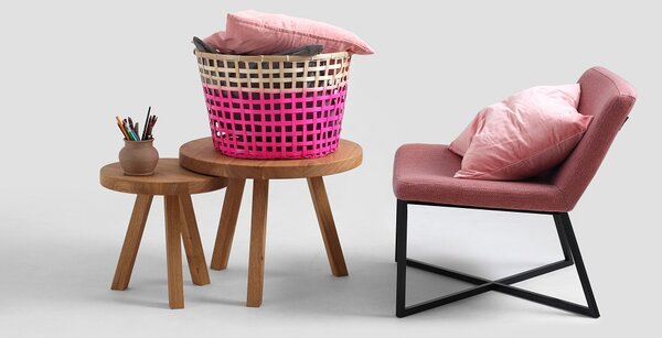 Nordic Design Přírodní masivní konferenční stůl Tre Ø 60 cm
