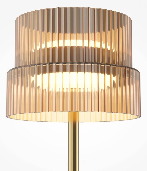 Maytoni LED stolní lampa SCALA, hnědá/bronzová, výška 24 cm, sklo, stmívač, stmívatelný, Hnědá / rez, Obývací pokoj / jídelna, Sklo, Moderní