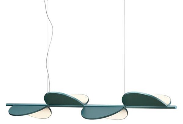 Flos F0422039 Almendra S4, závěsné svítidlo, modrá metalizovaná, 60W 2700K stmívatelné, 166cm