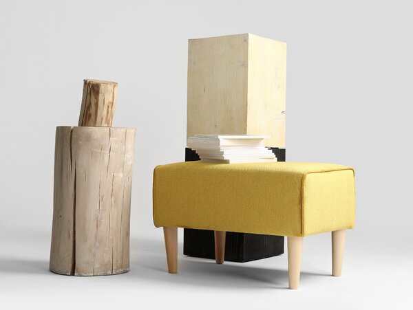 Nordic Design Žlutá látková podnožka Alta