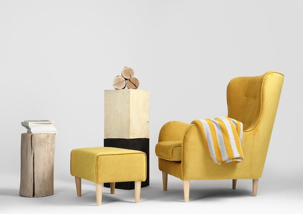 Nordic Design Žlutá látková podnožka Alta