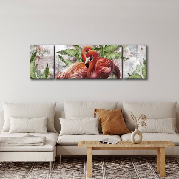 Obraz - Plameňáci (170x50 cm)