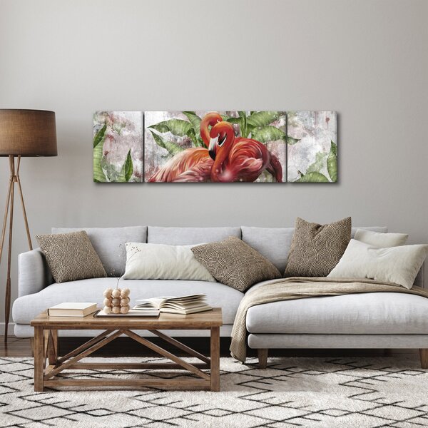 Obraz - Plameňáci (170x50 cm)
