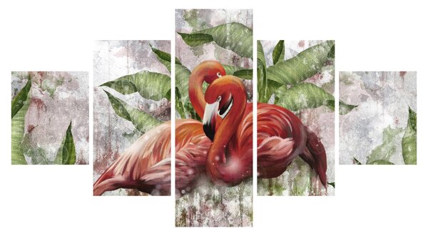 Obraz - Plameňáci (125x70 cm)