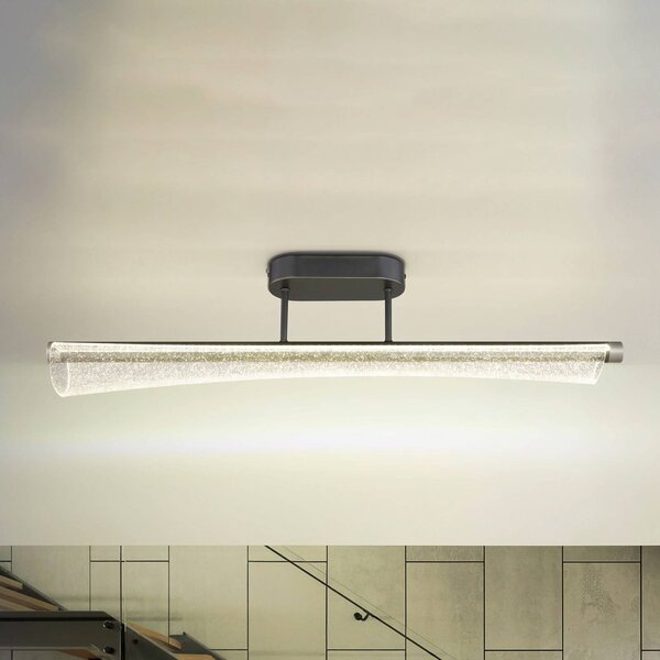 Globo LED stropní svítidlo Malinda, čiré/antracitové, délka 81 cm,, Čirá / transparetní, Obývací pokoj / jídelna, Plast