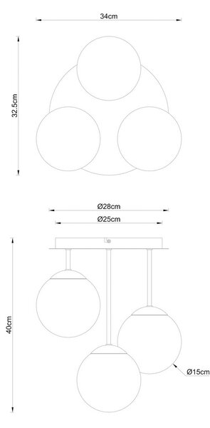 Globo Stropní světlo Harmon, béžová/bílá, sklo, Ø 34 cm, E14, stmívatelný, Krémová / jantar, Obývací pokoj / jídelna, Sklo