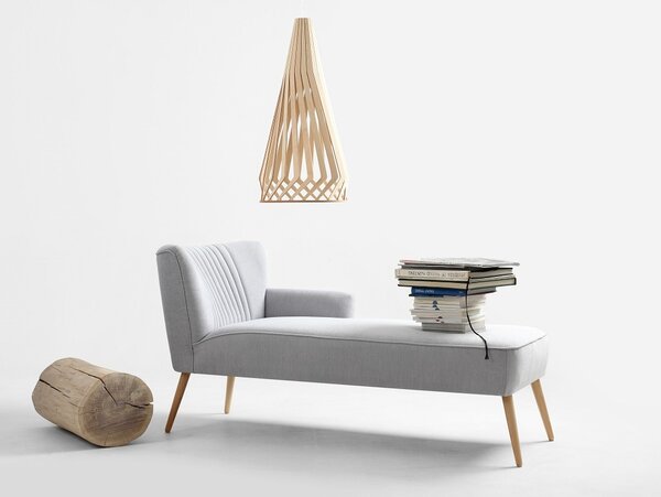 Nordic Design Světle šedá látková lenoška Ron 152 cm, pravá