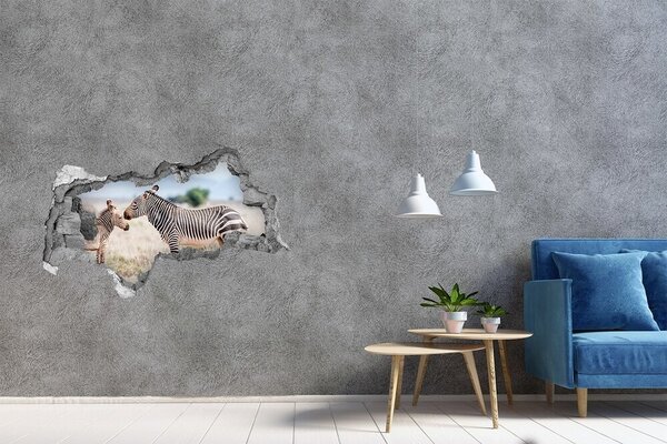 Díra 3D fototapeta na stěnu Zebry v horách nd-b-112483528