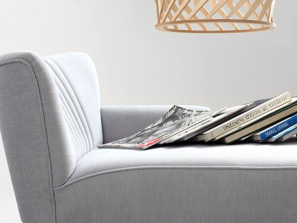Nordic Design Světle šedá látková lenoška Ron 152 cm, pravá