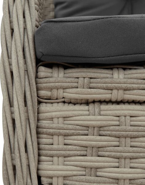 9dílný zahradní jídelní set s poduškami světle šedý polyratan 3262909