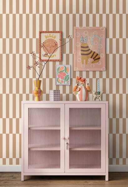 Tapeta s pruhy, hnědá, béžová, 131214, Color Pop, Esta Home