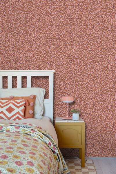 Tapeta imitující leopardí kůži, červeno-hnědá, růžová, 131402, Color Pop, Esta Home
