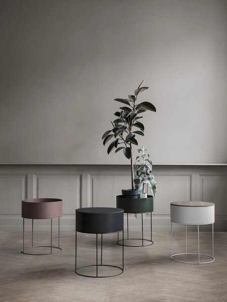 Kulatý stojan na květiny Plant Box Light Grey