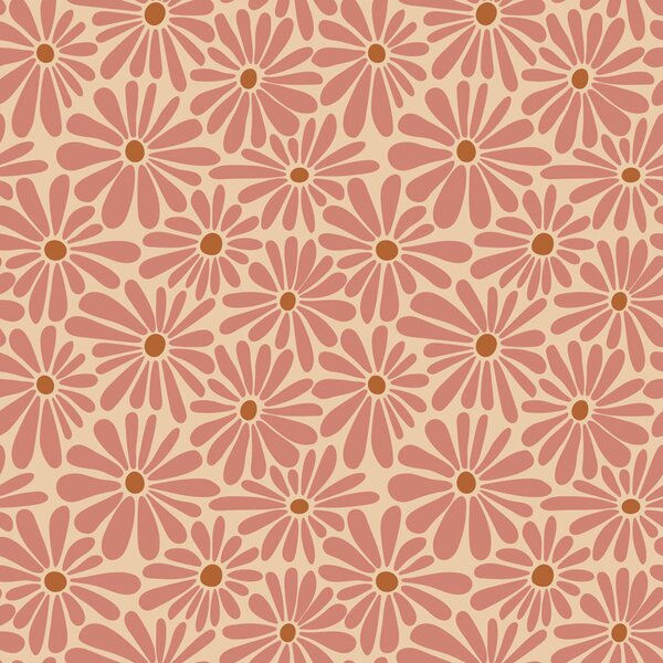 Květinová tapeta, růžová, červeno-hnědá, 131151, Color Pop, Esta Home