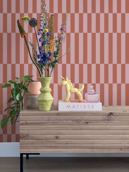 Tapeta s pruhy, červeno-hnědá, růžová, 131216, Color Pop, Esta Home