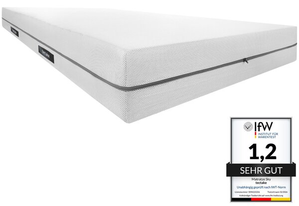 Tectake Matrace Sky 2v1, stupěň tvrdosti, 3D síťovina - 90 x 190 cm