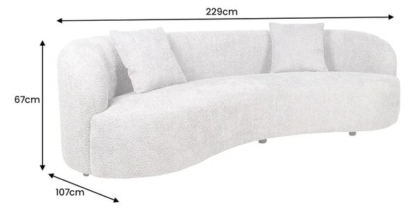Pohovka ATELIER 3M 230 CM šedá colin bouclé