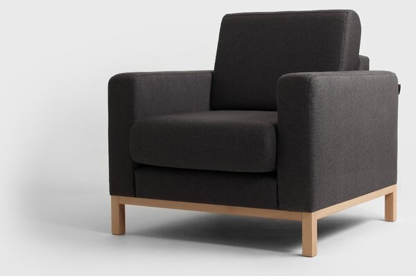 Nordic Design Antracitově šedé látkové křeslo Skandi