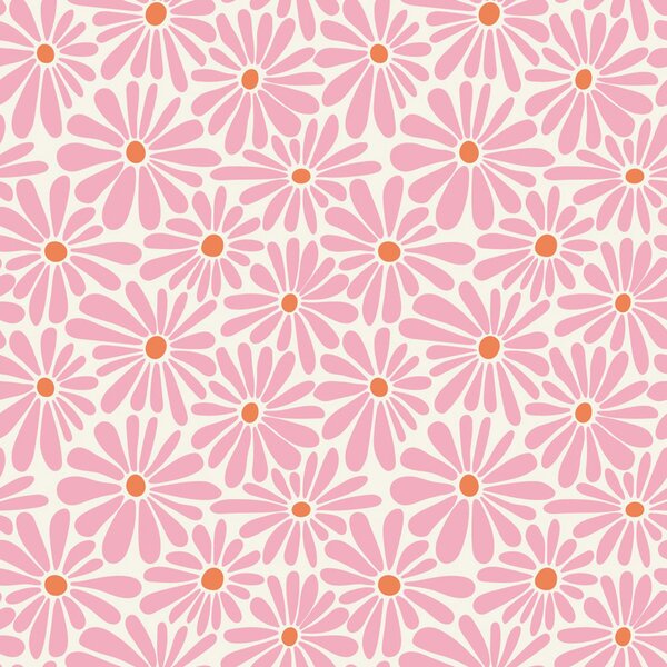 Květinová tapeta, růžová, bílá, 131149, Color Pop, Esta Home
