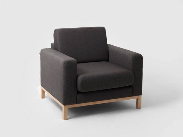 Nordic Design Antracitově šedé látkové křeslo Skandi