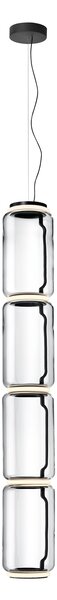 Flos F0277000 Noctambule S4 Low Cylinders, závěsné svítidlo ze skla, 5x9W LED 2700K, výška 184cm
