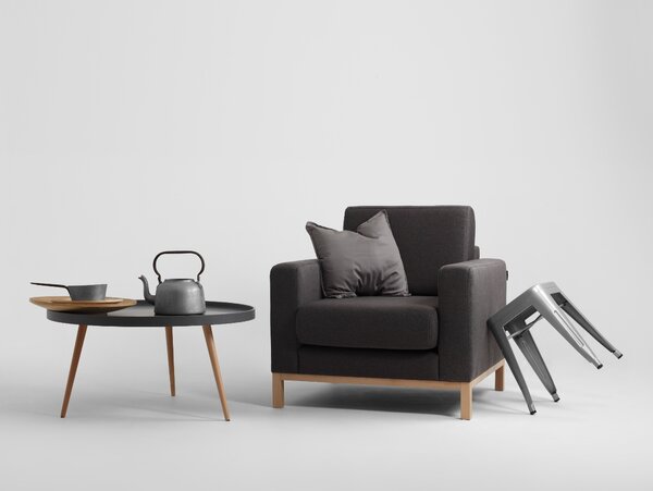 Nordic Design Antracitově šedé látkové křeslo Skandi