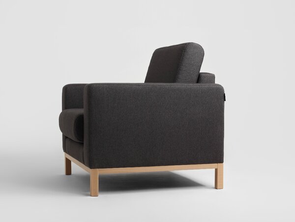 Nordic Design Antracitově šedé látkové křeslo Skandi