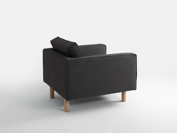 Nordic Design Antracitově šedé látkové křeslo Emmet