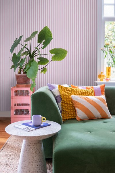 Tapeta s proužky, fialová, 130954, Color Pop, Esta Home