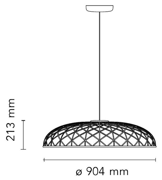 Flos F6392003 Skynest suspension, modré závěsné svítidlo, 78W LED 2700K stmívatelné, prům. 90,4cm