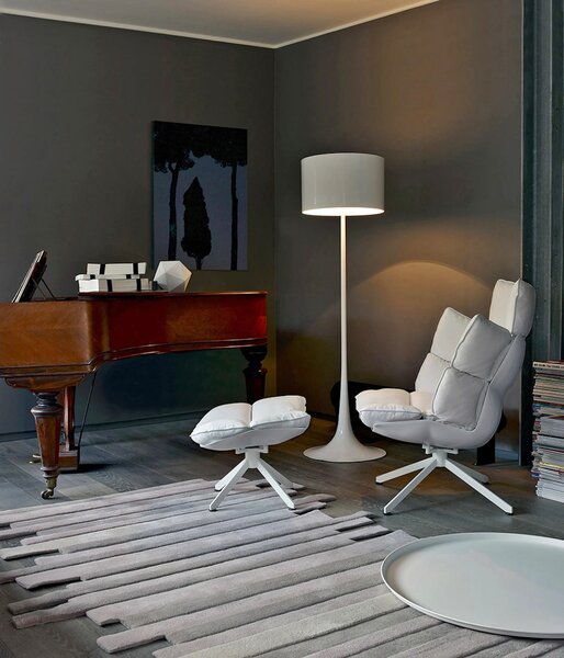Flos F6612009 Spun Light F, bílá designová stojací lampa, 1x205W E27, výška 176cm