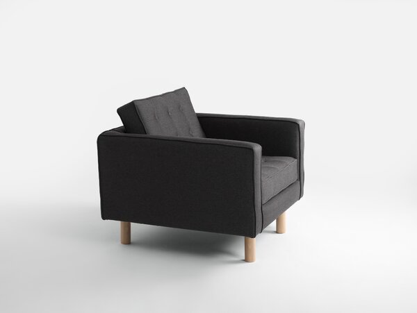 Nordic Design Antracitově šedé látkové křeslo Emmet