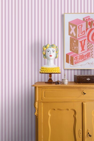 Tapeta s proužky, fialová, 130954, Color Pop, Esta Home