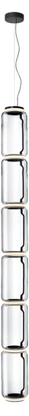 Flos F0279000 Noctambule S6 Low Cylinders, závěsné svítidlo ze skla, 7x9W LED 2700K, výška 274cm