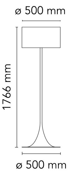 Flos F6612030 Spun Light F, černá designová stojací lampa, 1x205W E27, výška 176cm