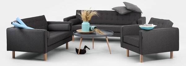 Nordic Design Antracitově šedé látkové křeslo Emmet