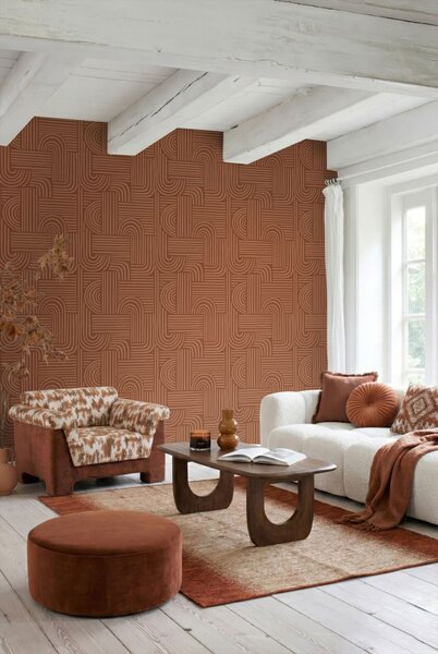 Geometrická tapeta, hnědá, 139938, Color Pop, Esta Home