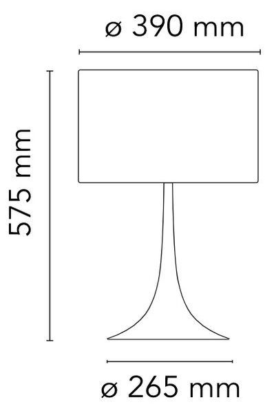 Flos F6610009 Spun Light T1, bílá designová stolní lampa, 1x150W E27, výška 57,5cm