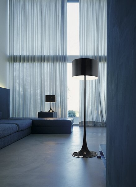 Flos F6612030 Spun Light F, černá designová stojací lampa, 1x205W E27, výška 176cm